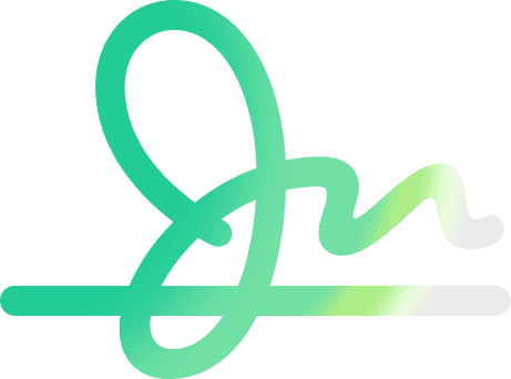Handwritten signature in green